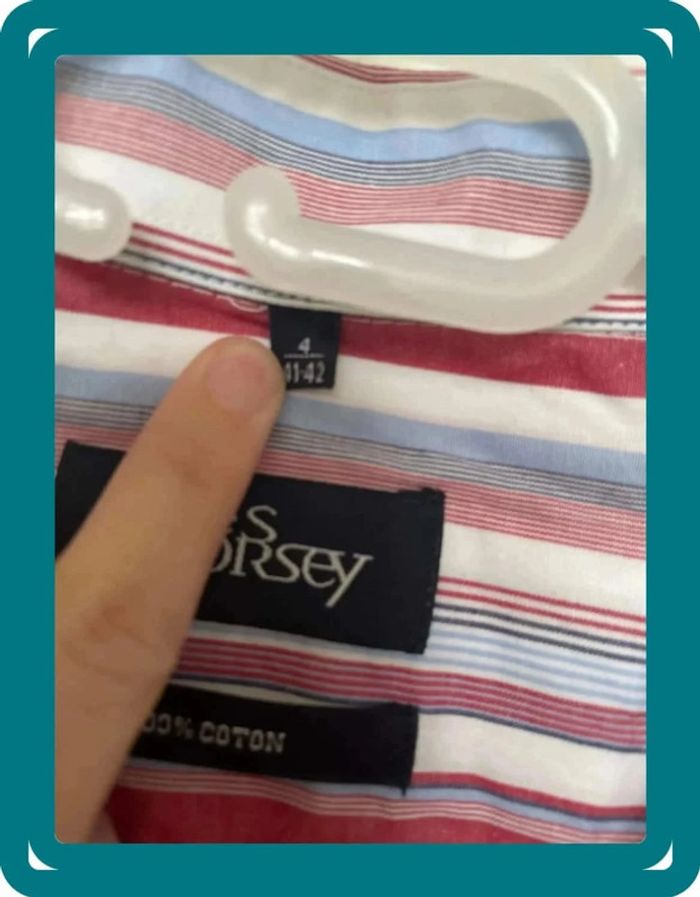 Chemise à rayures bleu rouge - photo numéro 3