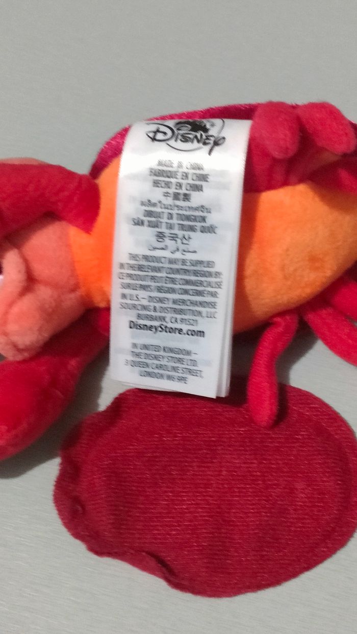 Peluche d'épaule Sébastien Ariel Disneyland - photo numéro 5