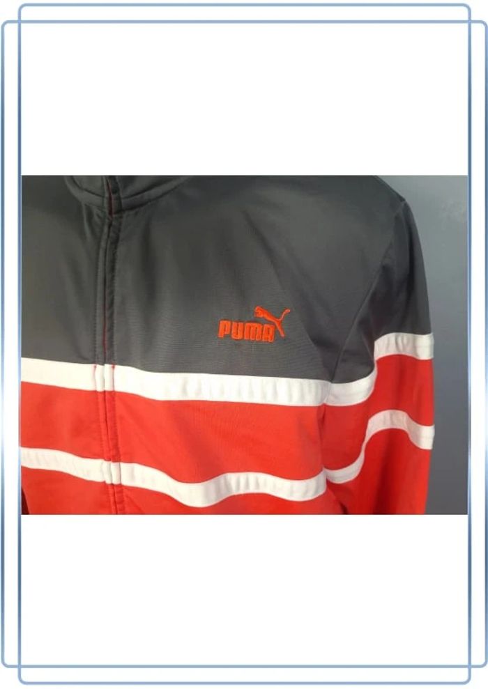 Veste légère puma vintage/ homme - taille L / rouge et grise - brodé (330) - photo numéro 3