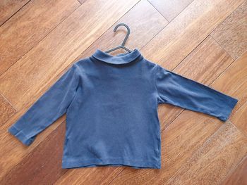 Sous-pull col roulé bleu 24 mois 2 ans Oeko-Tex