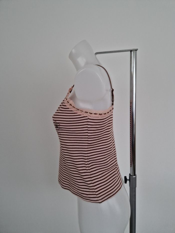 Débardeur rose clair à rayures marron Nuit Étoile - photo numéro 4