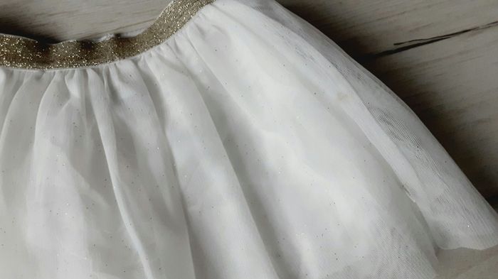 Vêtement fille jupe fête cérémonie blanche à paillettes élastique doré brillant Okaïdi 3 ans - photo numéro 2