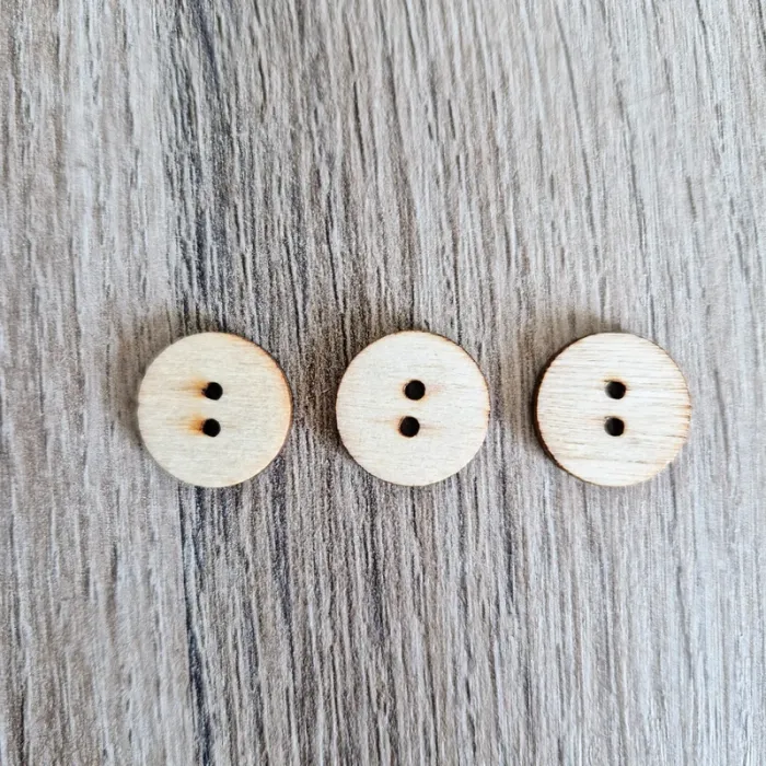 Lot de 3 boutons en bois vintage - photo numéro 2