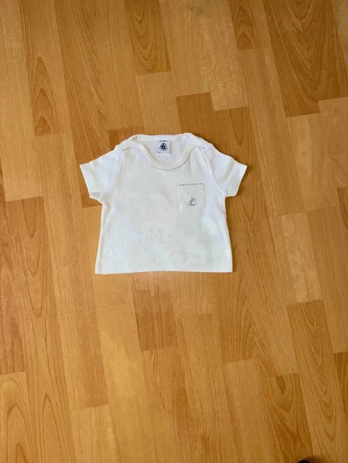 T-shirt Petit Bateau 3 mois (60 cm) - Blanc - Comme neuf