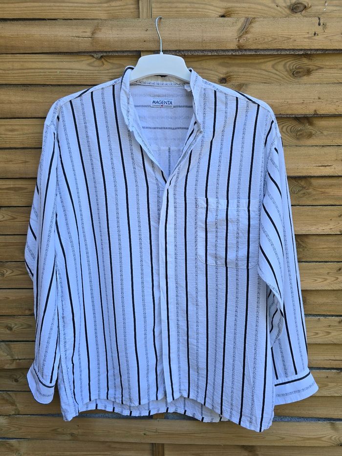 Chemise mixte 🍒Vintage 70 fabriqué en France🍒taille 42/44 - photo numéro 5