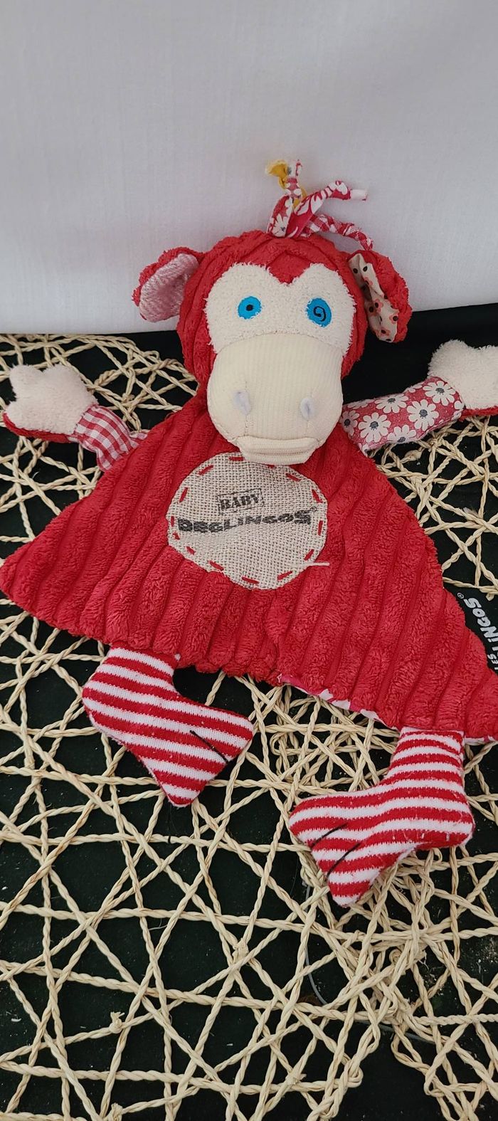 Doudou Déglingos singe rouge - photo numéro 3