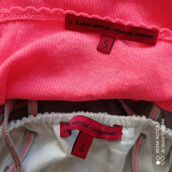 Robe MFG grise, blanche, rose fluo 4ans