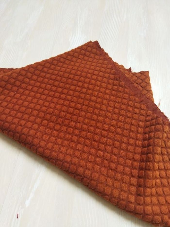 Coupon tissu molleton sweat orange