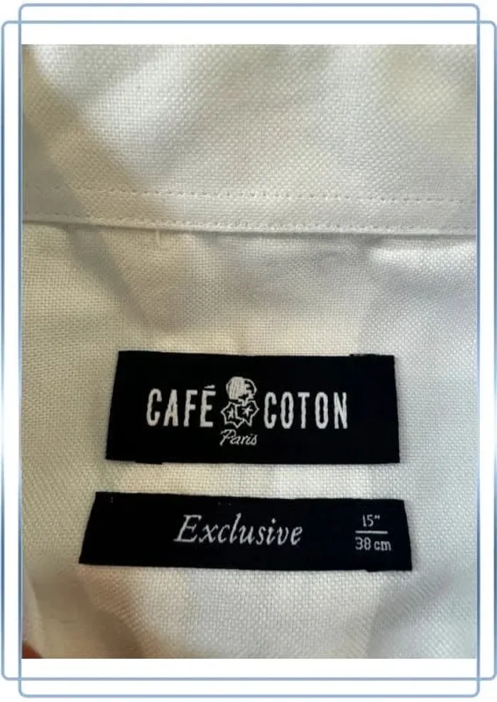 Chemise blanche Café coton, taille M, très bon état - photo numéro 2