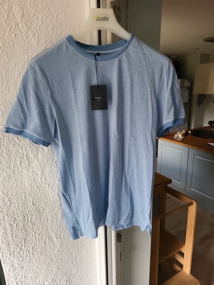T-shirt bleu clair tissu polo L