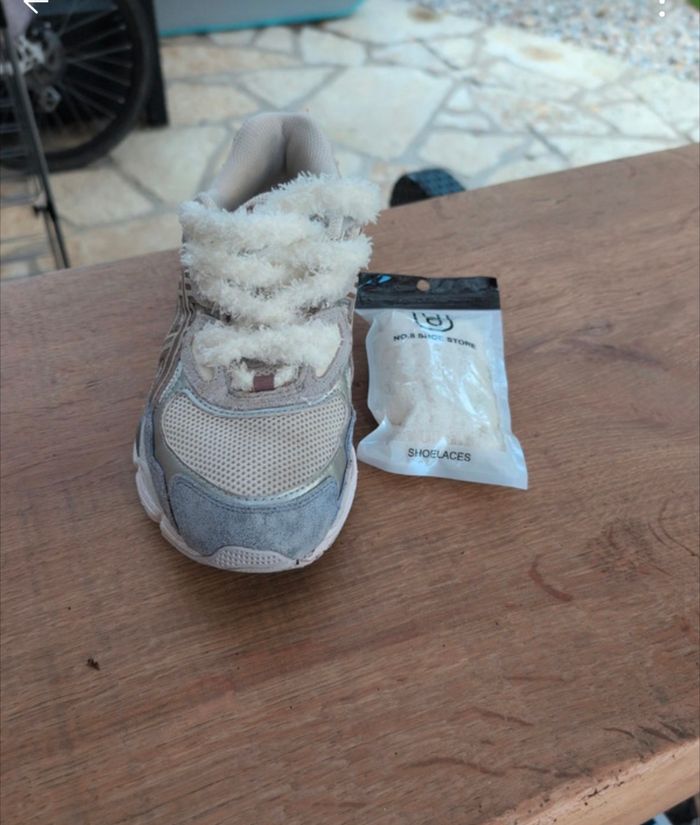 Paire de lacets Fluffy blanc - photo numéro 2