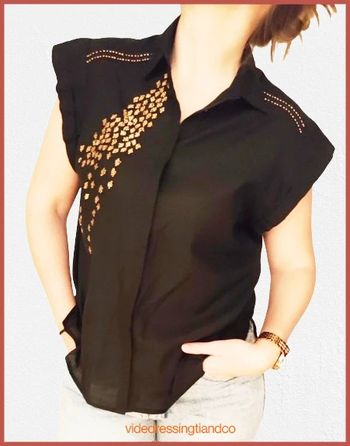 Chemise brodée noire Kookaï t.1 neuve