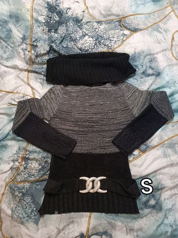 Pull noir et gris taille S