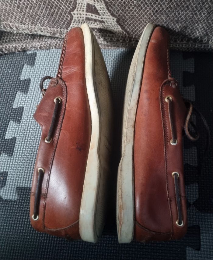 Chaussure bateaux marron cuir 44 - photo numéro 5