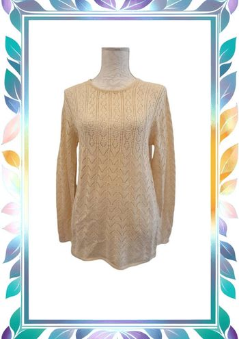 Pull maille blanc cassé crème beige batsu taille L 40