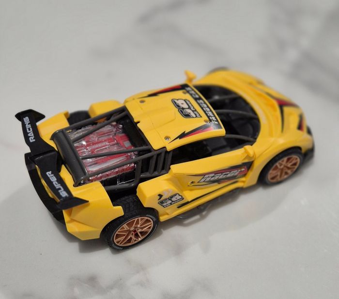 Voiture de course à friction jaune jouet enfant - photo numéro 4