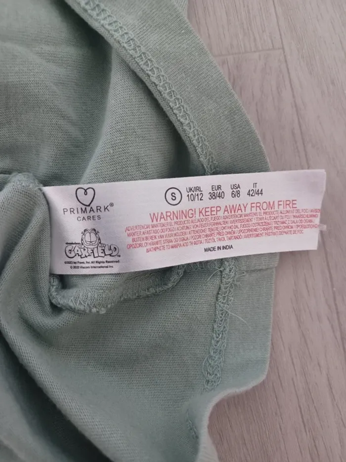 t-shirt pyjamas femme garfield primark vert - photo numéro 5