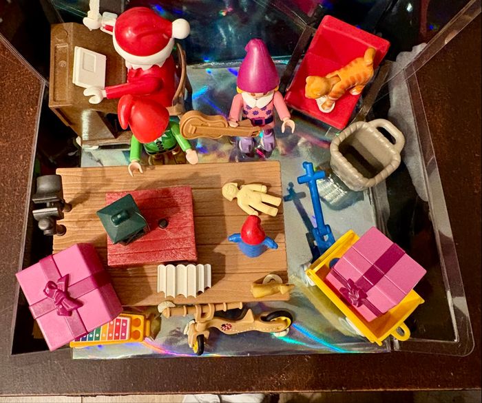 🌟 Coffret / Scène de Noël Playmobil – Atelier du Père Noël 🎄