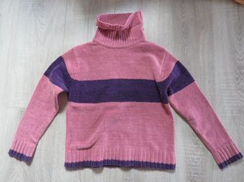 Pull rose et violet fille 10 ans