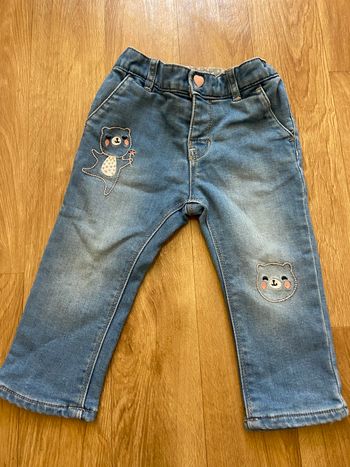Jean bleu clair fille 12 mois