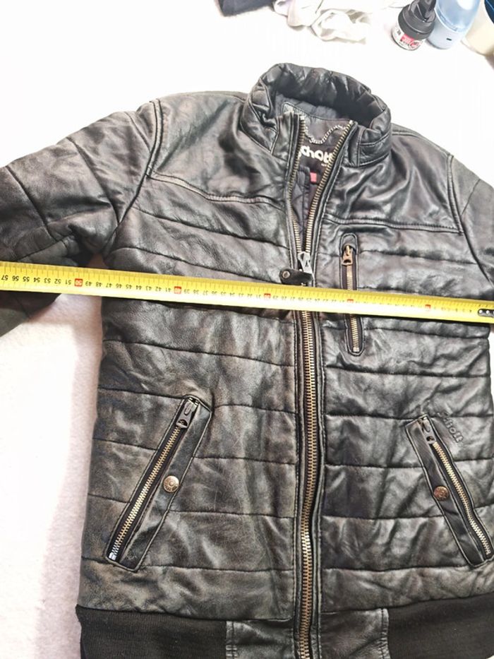Blouson en cuir matelassé Schott NYC taille S - photo numéro 14
