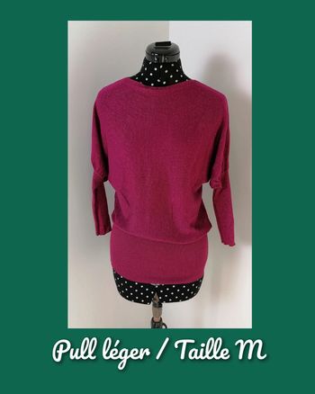 Pull léger rose fuchsia brillant Taille M
