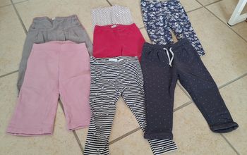 Lot 7 pantalons et leggings fille - 2 ans