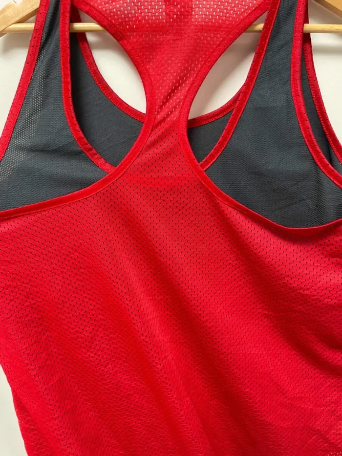 Mesh tank top jersey sports running red grey Danskin Womens XXL - photo numéro 5