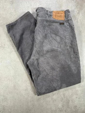 Pantalon Vintage En Velours Côtelé / Corduroy roe bucks gris droit chic urbain