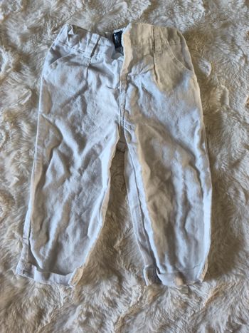Pantalon blanc style lin In extenso taille 9 mois 74 cm