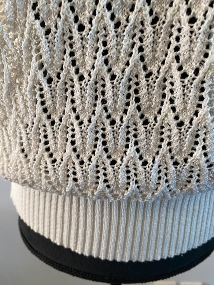 Tee shirt maille vintage crème blanc cassé taille 38 - photo numéro 7