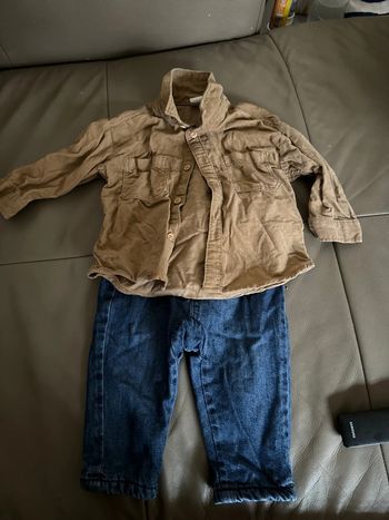 Ensemble pantalon et chemise velours