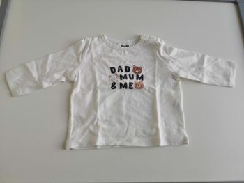 Tee-shirt "Dad Mum & Me" (Blanc) 3 mois Kiabi