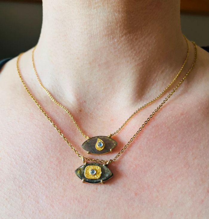 Collier talisman œil Labradorite - photo numéro 10