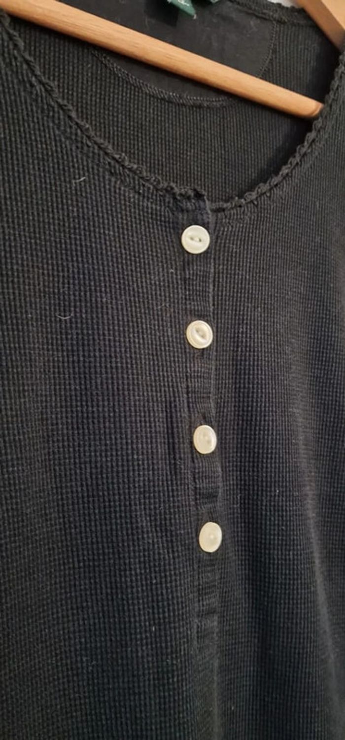 Robe mi longue noir en coton nid d'abeille Ralph Lauren taille S - photo numéro 4