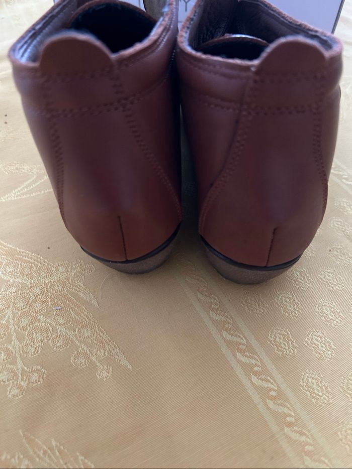 Bottines femme en cuir marron marque generico taille 39 - photo numéro 4