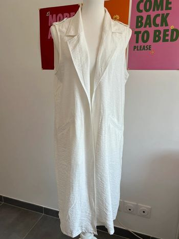 Veste longue sans manches blanche Primark taille 42