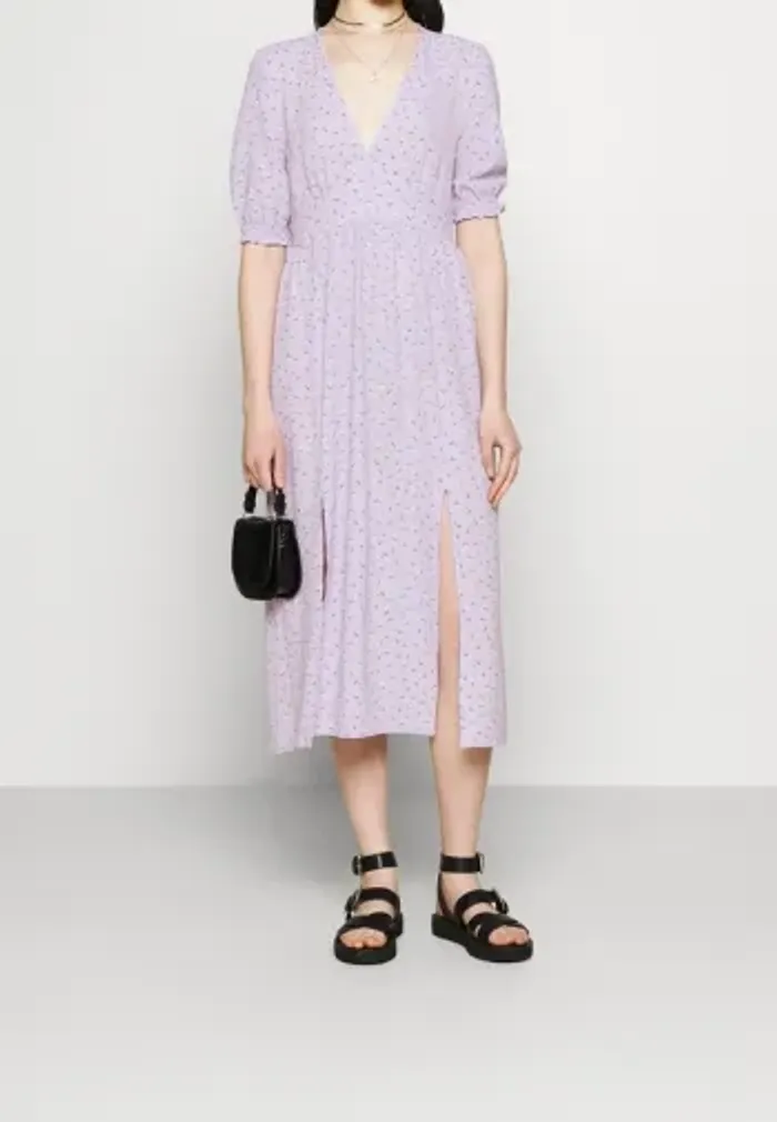 Robe longue été Monki taille 32 - Lilas à fleurs, très bon état