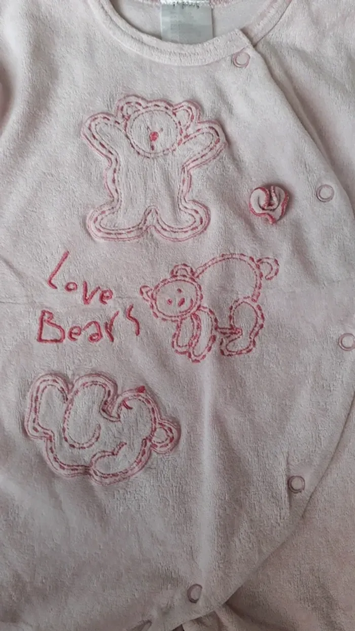 Pyjama / Grenouillère velours 12 Mois - photo numéro 3