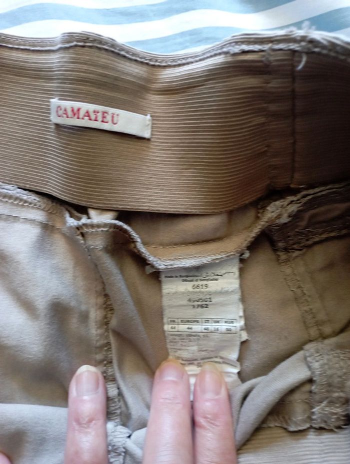 Pantalon beige taille élastique - photo numéro 5