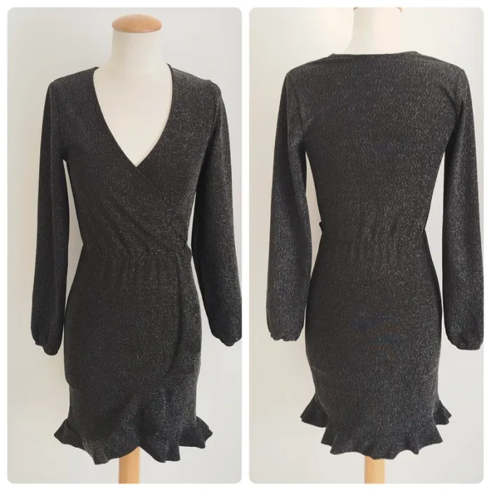 Magnifique robe noire paillettée argenté Kiabi taille XXS/12-13 ans