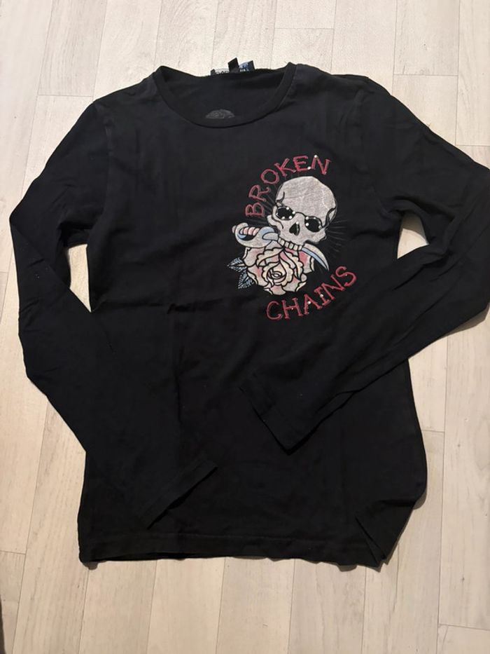 T-shirt 12 ans overgame noir manches longues