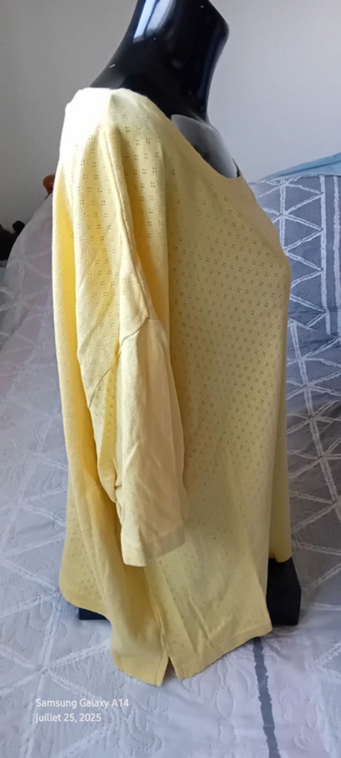 Haut manches courtes oversize maille ajourée motif losanges femme XXL in extenso - photo numéro 6