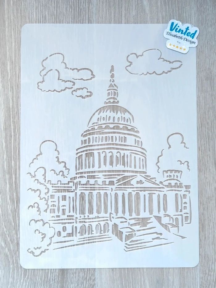 Grand Pochoir A4 du Capitol de Washington