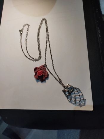 Sautoir chouette fleur