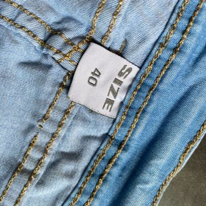 Short en jeans stretch dentelle blanche sous les poches 40 - photo numéro 6