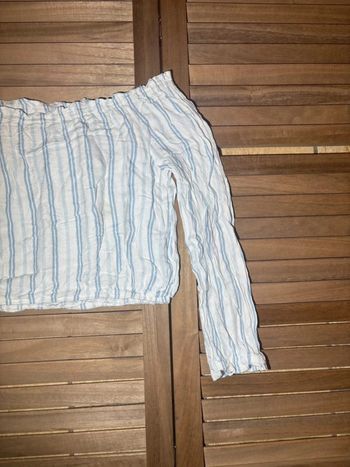 Haut ligne bleu blanc épaule dénude H&M taille L