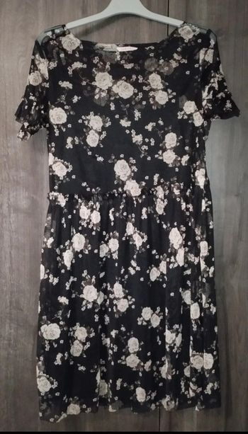 Robe motifs roses camaïeu