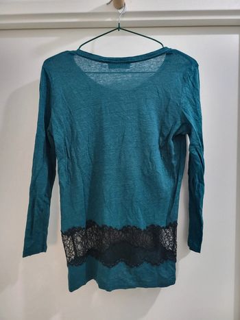 Sublime Top Sandro en lin bleu canard avec dentelle Taille S🦆