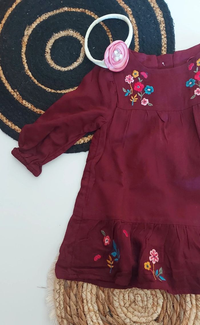 Robe manches longues bébé fille fleurie automne hiver printemps été effet patineuse - photo numéro 3